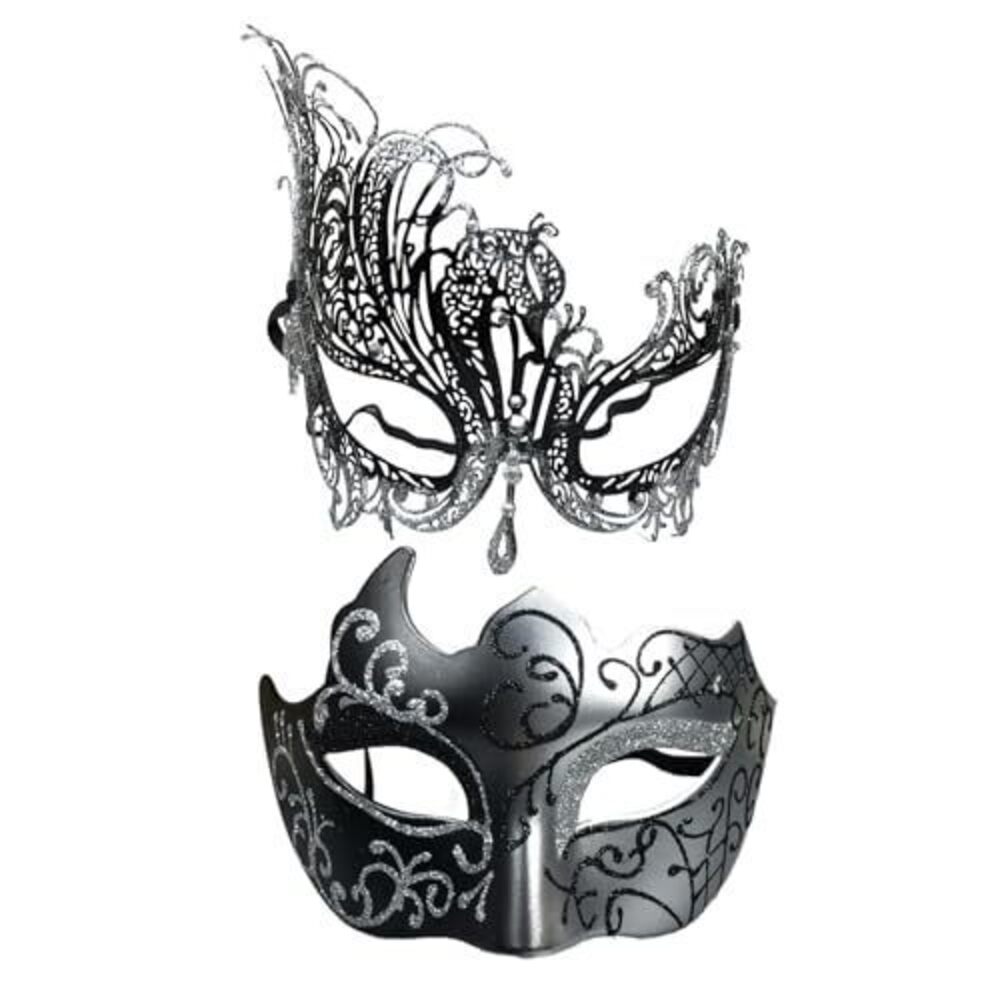 1373 Masquerade Mask for Couple Mardi Gras Venetian Party Mask Set